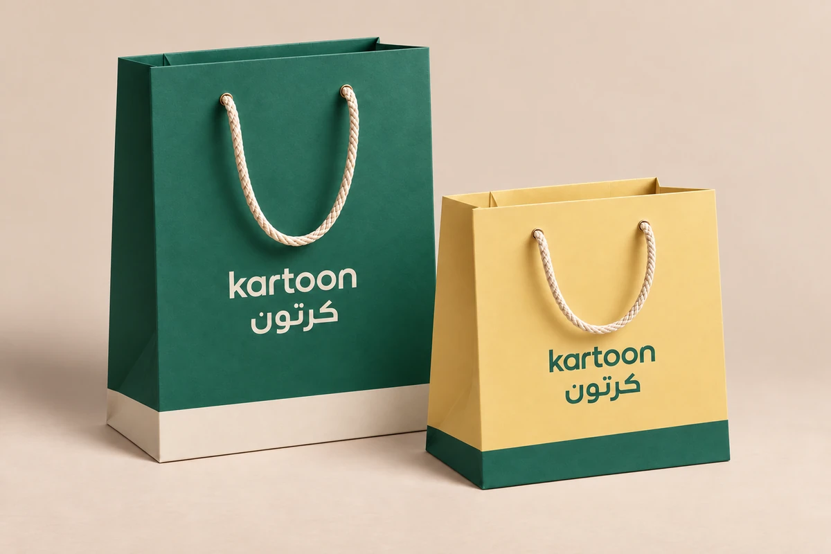 كيس ورقي مطبوع باسم كرتون